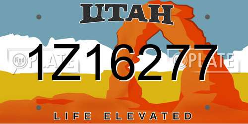 1Z16277 Utah License Plate