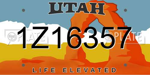 1Z16357 Utah License Plate
