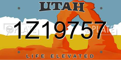 1Z19757 Utah License Plate