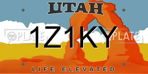 1Z1KY Utah License Plate
