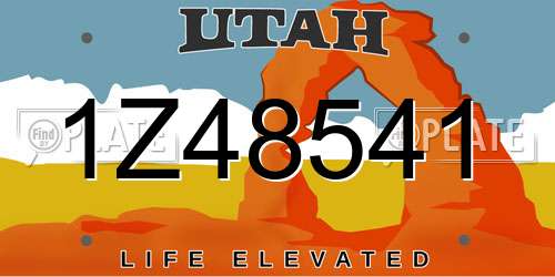 1Z48541 Utah License Plate