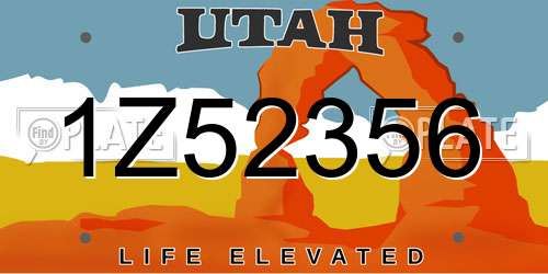 1Z52356 Utah License Plate