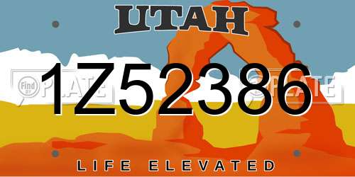 1Z52386 Utah License Plate