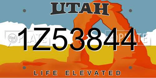 1Z53844 Utah License Plate