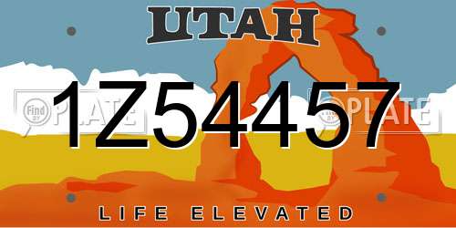 1Z54457 Utah License Plate