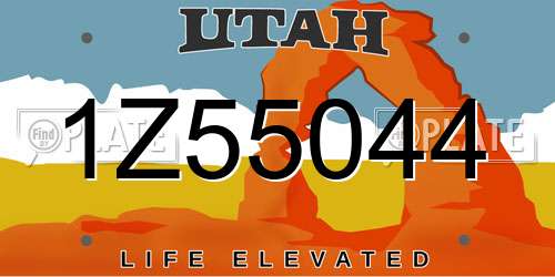 1Z55044 Utah License Plate