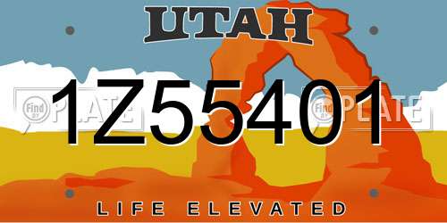 1Z55401 Utah License Plate