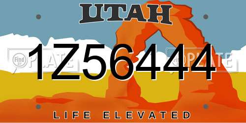 1Z56444 Utah License Plate