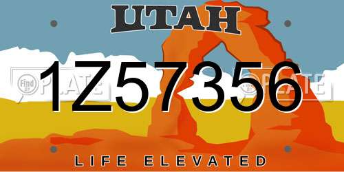 1Z57356 Utah License Plate