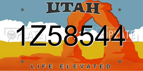 1Z58544 Utah License Plate
