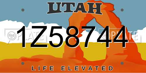 1Z58744 Utah License Plate