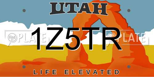 1Z5TR Utah License Plate