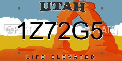 1Z72G5 Utah License Plate