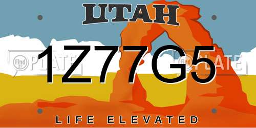 1Z77G5 Utah License Plate