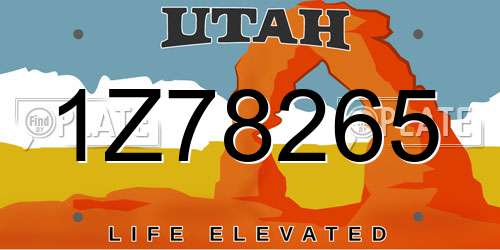 1Z78265 Utah License Plate