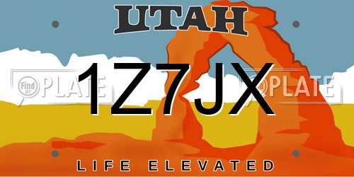 1Z7JX Utah License Plate