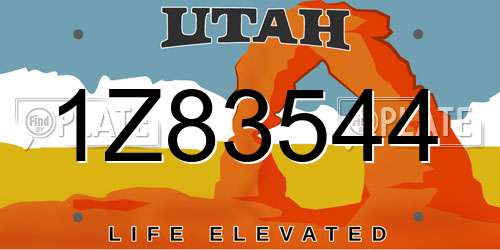 1Z83544 Utah License Plate