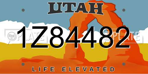 1Z84482 Utah License Plate