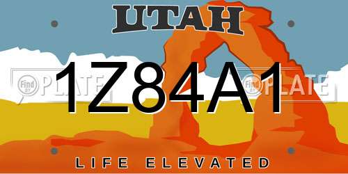 1Z84A1 Utah License Plate