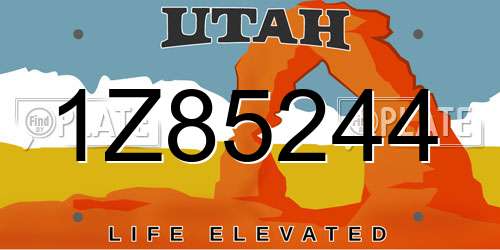 1Z85244 Utah License Plate