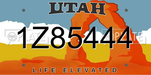 1Z85444 Utah License Plate