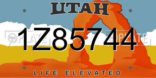 1Z85744 Utah License Plate