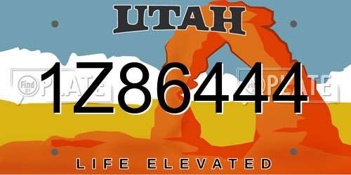1Z86444 Utah License Plate