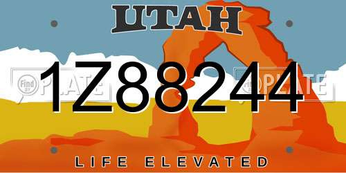 1Z88244 Utah License Plate