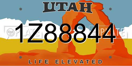 1Z88844 Utah License Plate