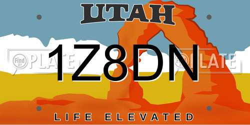 1Z8DN Utah License Plate