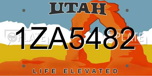 1ZA5482 Utah License Plate