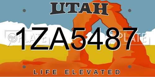 1ZA5487 Utah License Plate