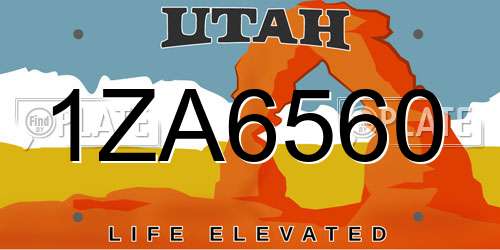 1ZA6560 Utah License Plate