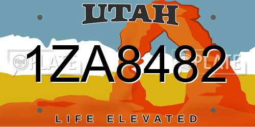1ZA8482 Utah License Plate