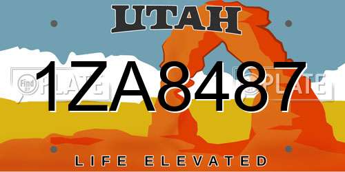 1ZA8487 Utah License Plate