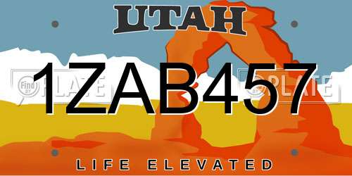 1ZAB457 Utah License Plate