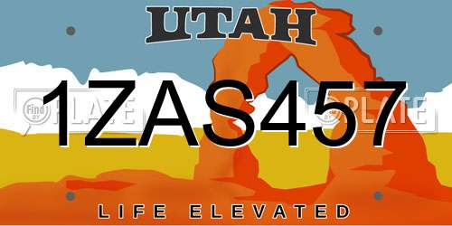 1ZAS457 Utah License Plate