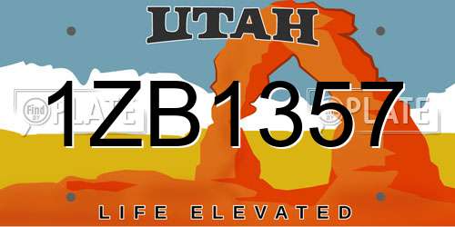 1ZB1357 Utah License Plate