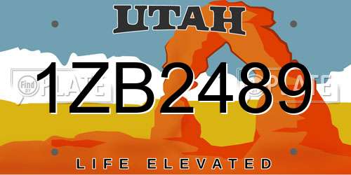 1ZB2489 Utah License Plate