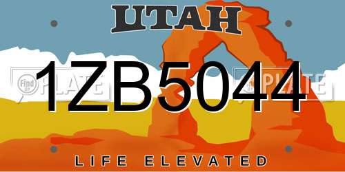 1ZB5044 Utah License Plate