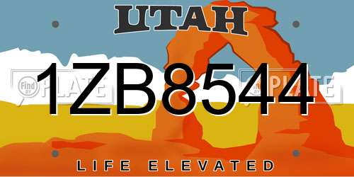 1ZB8544 Utah License Plate