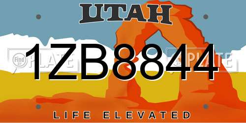 1ZB8844 Utah License Plate