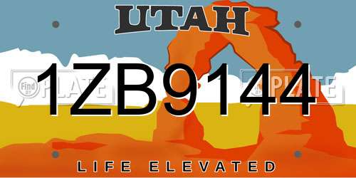 1ZB9144 Utah License Plate
