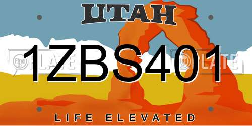 1ZBS401 Utah License Plate
