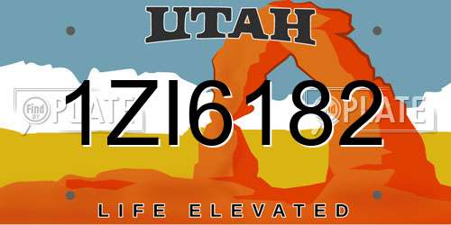 1ZI6182 Utah License Plate