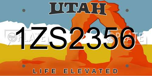 1ZS2356 Utah License Plate