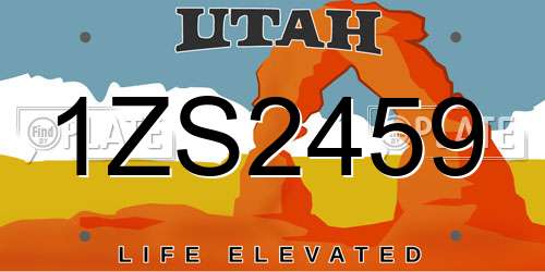 1ZS2459 Utah License Plate