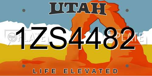 1ZS4482 Utah License Plate