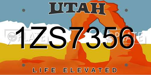 1ZS7356 Utah License Plate
