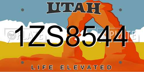 1ZS8544 Utah License Plate